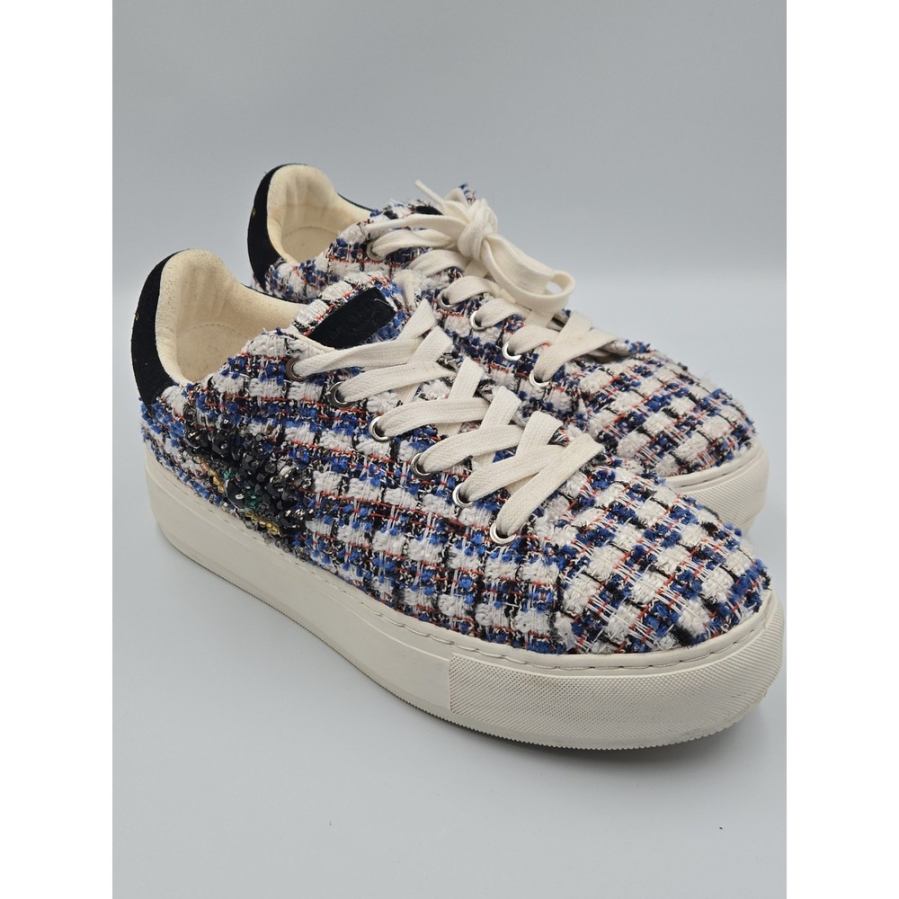 Kurt Geiger London Women's Laney Crystal Eye Houndstooth Platform Sneakers 7.5M